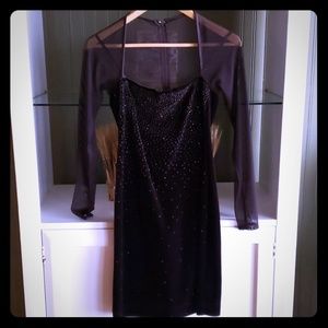 Takashi xs chocolate brown velvet mini dress w seq